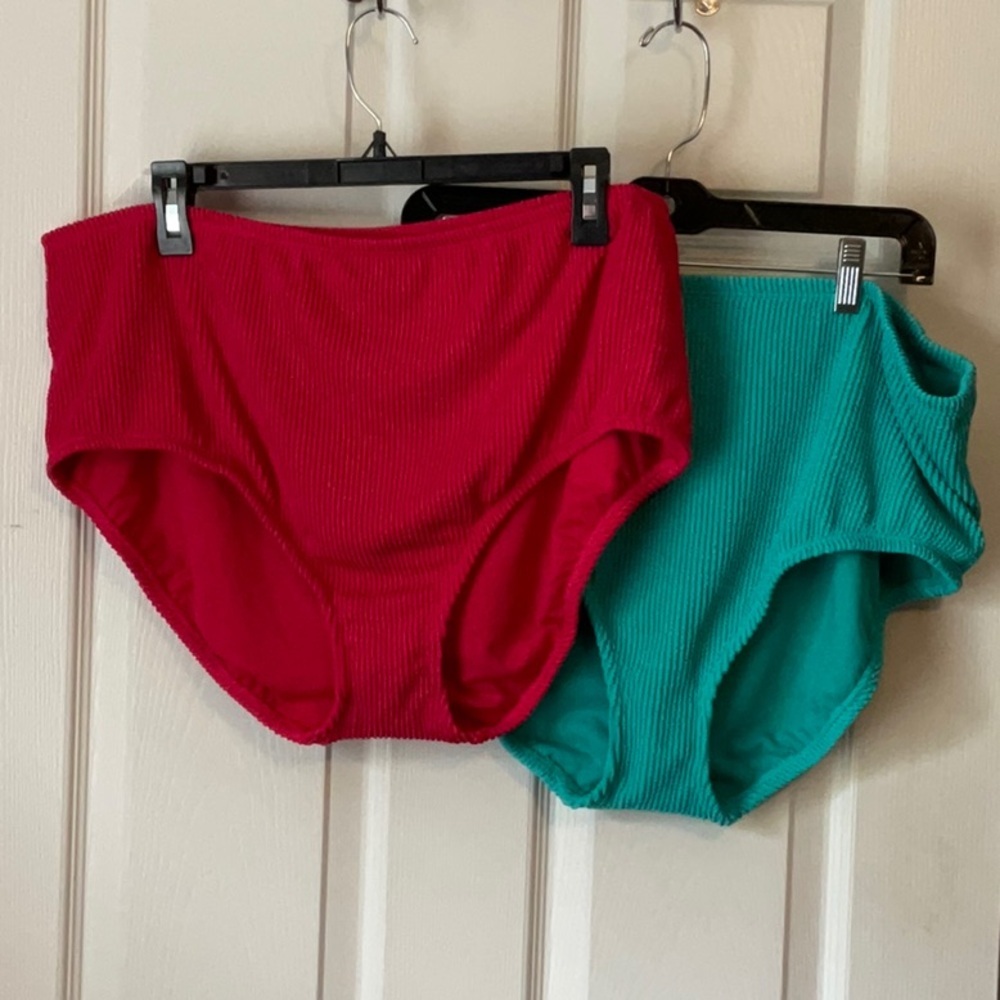 Kona Sol 2 Pair Women’s High Waist Full Coverage Swimwear Bikini Bottoms Size 1X